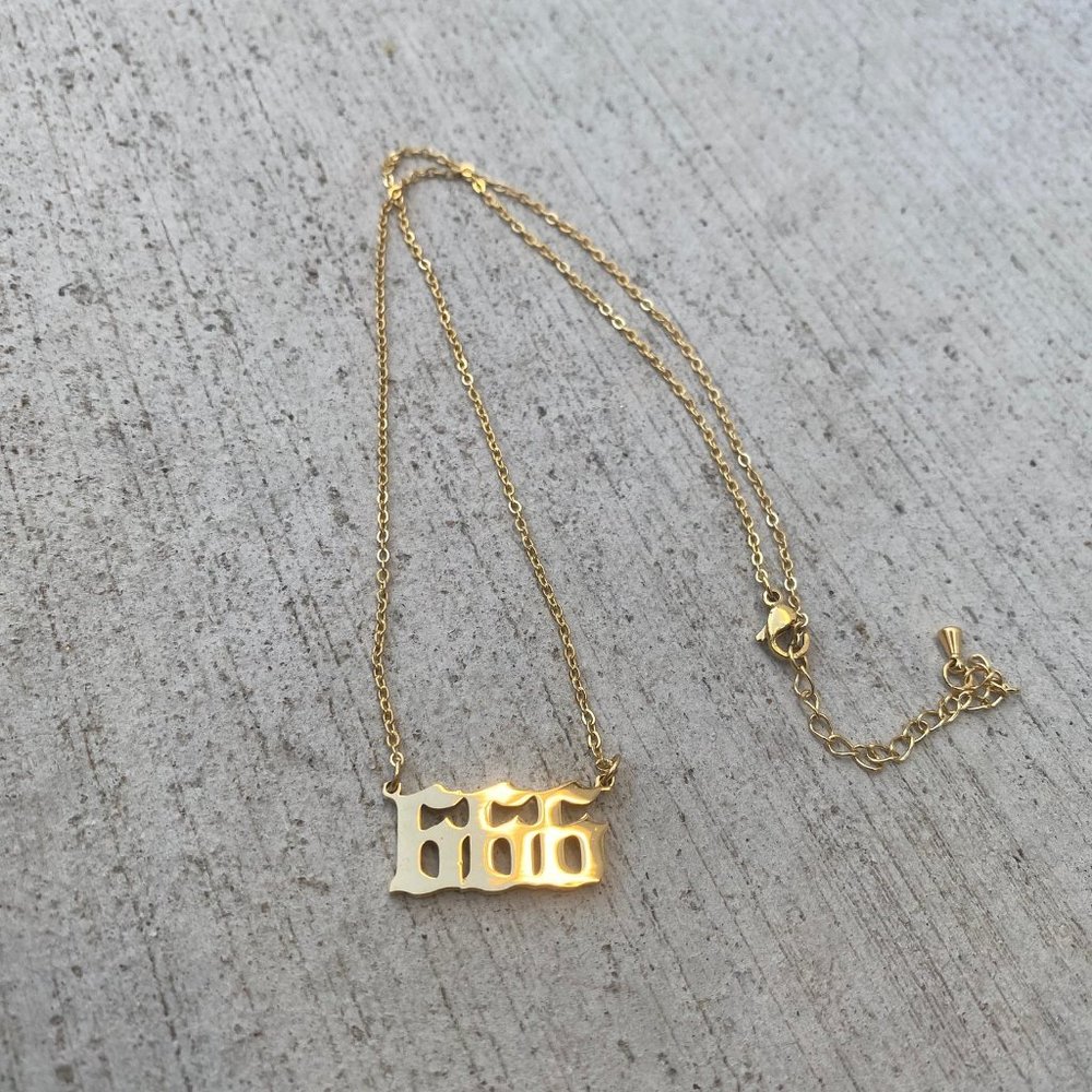 Angel Number 666 Necklace Gold